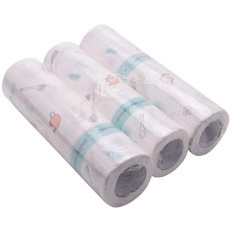 

3 Rolls Disposable Cleaning Towel Paper Towels Kitchen Disposable Cleaning Nonstick Rag House Cleaning Cloth Washcloth