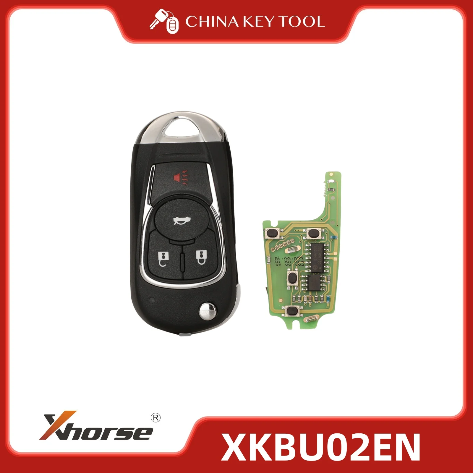 

Xhorse откидной проводной дистанционный ключ для Buick Style, 4 кнопки XKBU02EN