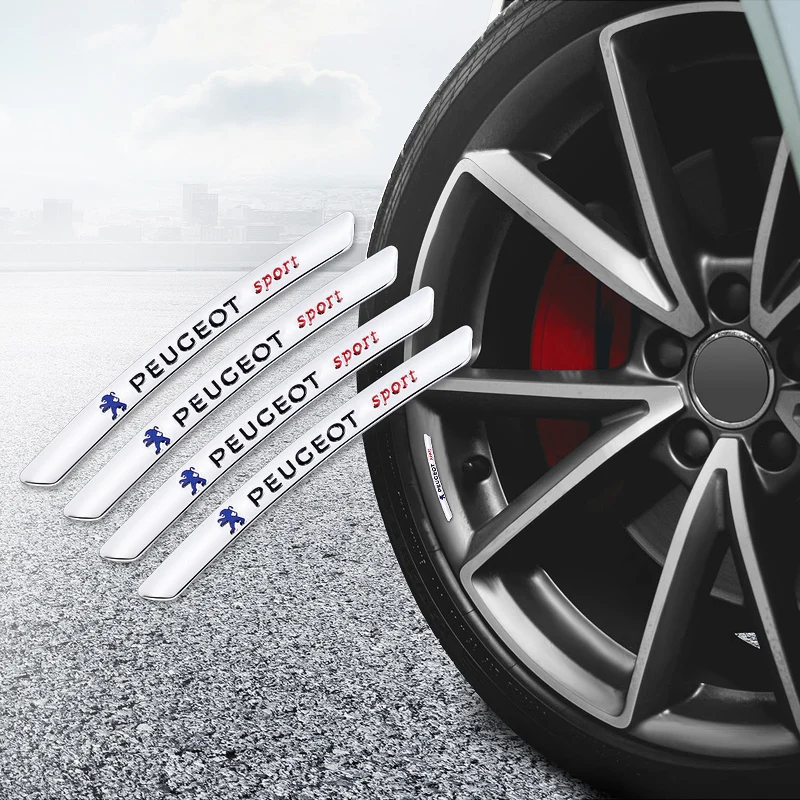 4 шт. металлические автомобильные наклейки обода изогнутые для Peugeot 206 307 308 3008 207 208