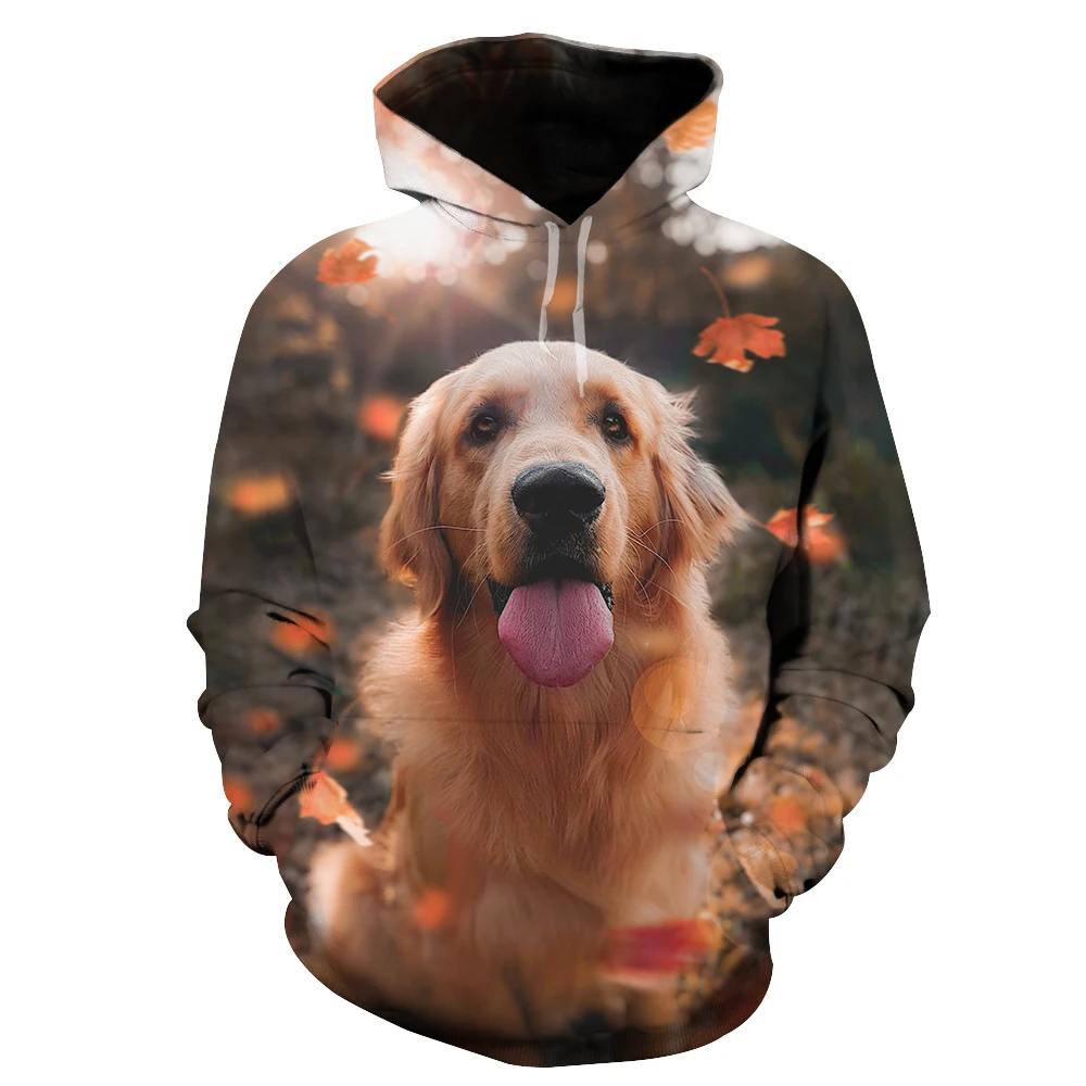 

Spring and Autumn Cute Dog 3D Printed Hoodies Dog Lover Pullovers Men Women Outdoor Camping Hunting Clothing Unisex Hooded Tops