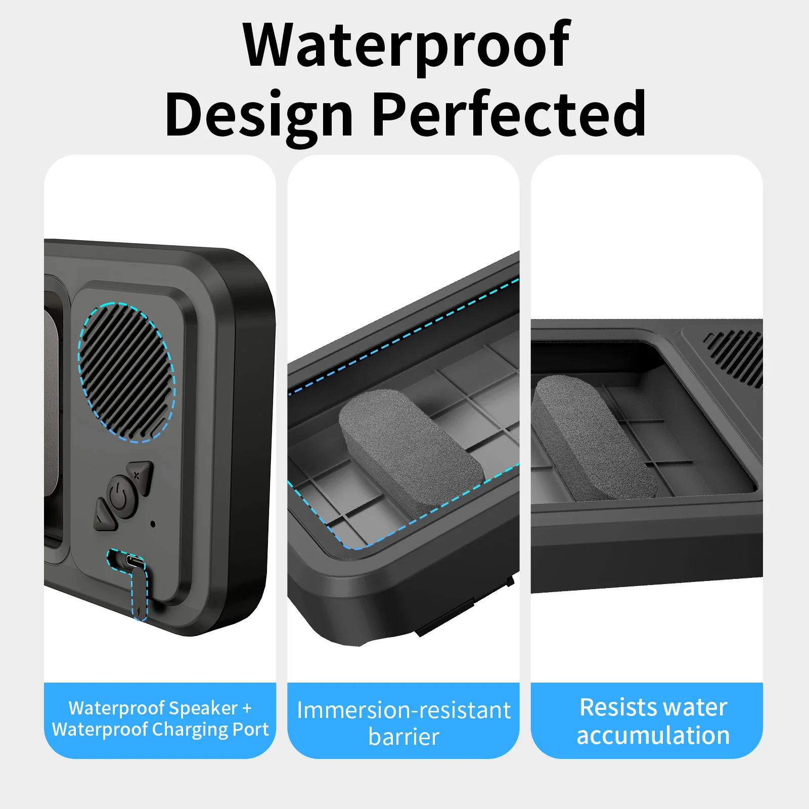 Фото Держатель для телефона Oatsbasf с беспроводной Bluetooth-колонкой, водонепроницаемый чехол для душа, настенная подставка для телефонов 4-7 дюймов №5