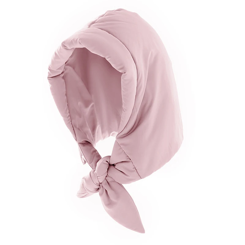 

Women Quilted Headscarf Warm Fashion Puffer Scarf Triangle Shawl Hood Scarf Puffy Light And Warm Kerchief Winter Puff Scarf-Hood