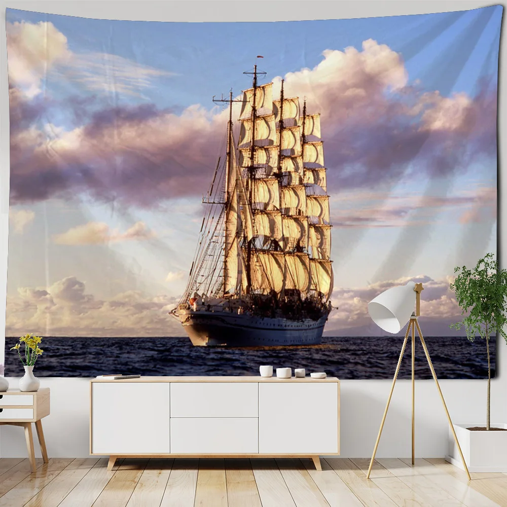 

Гобелен с изображением пиратского корабля 100% полиэстер