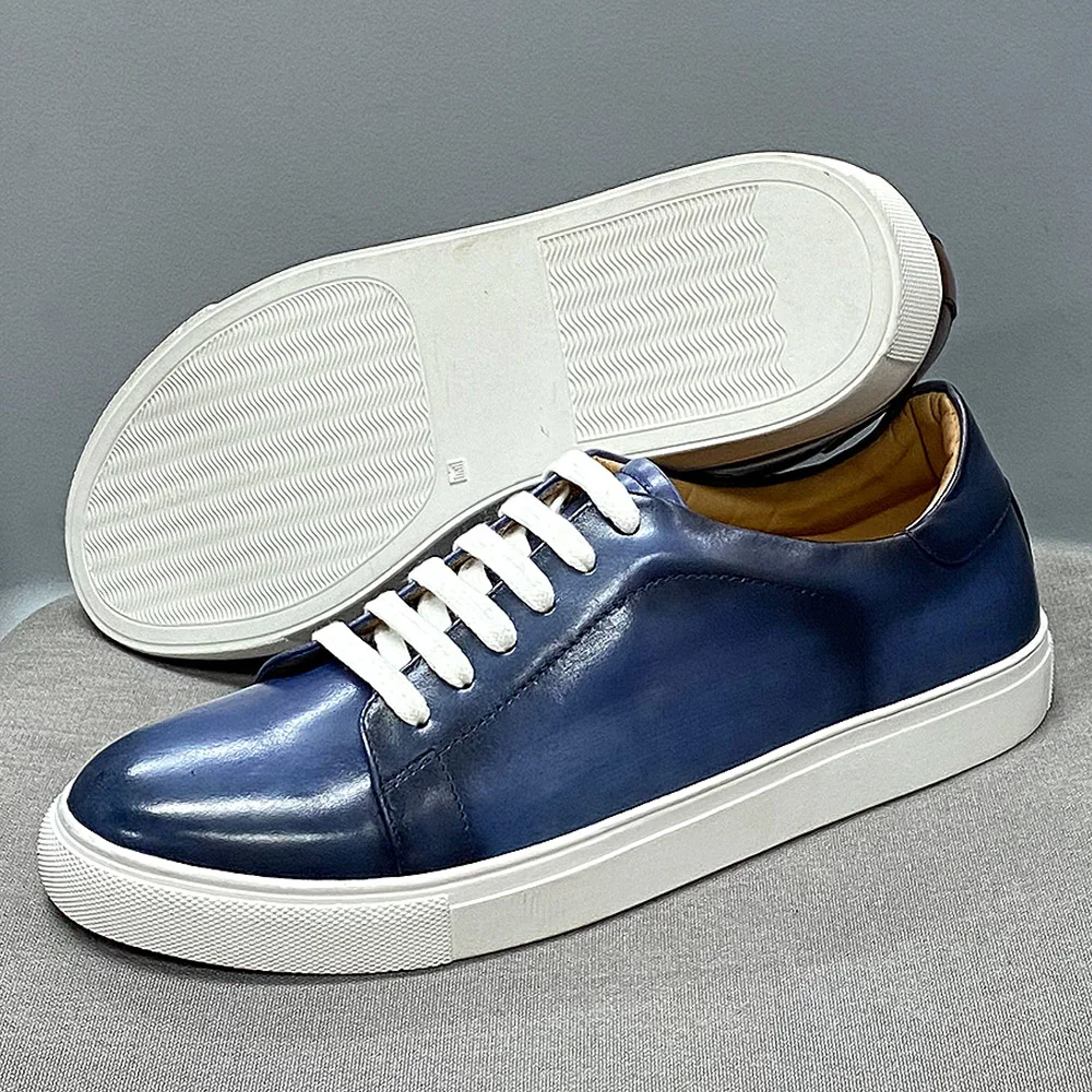 

Туфли дерби мужские из натуральной кожи, повседневные модные кроссовки на плоской подошве, на шнуровке, удобные мягкие кеды, ручная работа