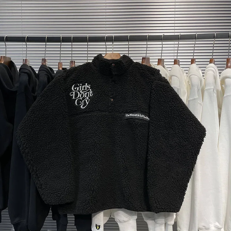 

HUMAN MADE Lamb Velvet Jackets Embroidered Girls Don’t Cry Men Women 1:1 High Quality Black Oversized Jackets