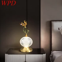 wpd modern chinese table lamp creative simple led brass desk light for home decor living room hotel bedside