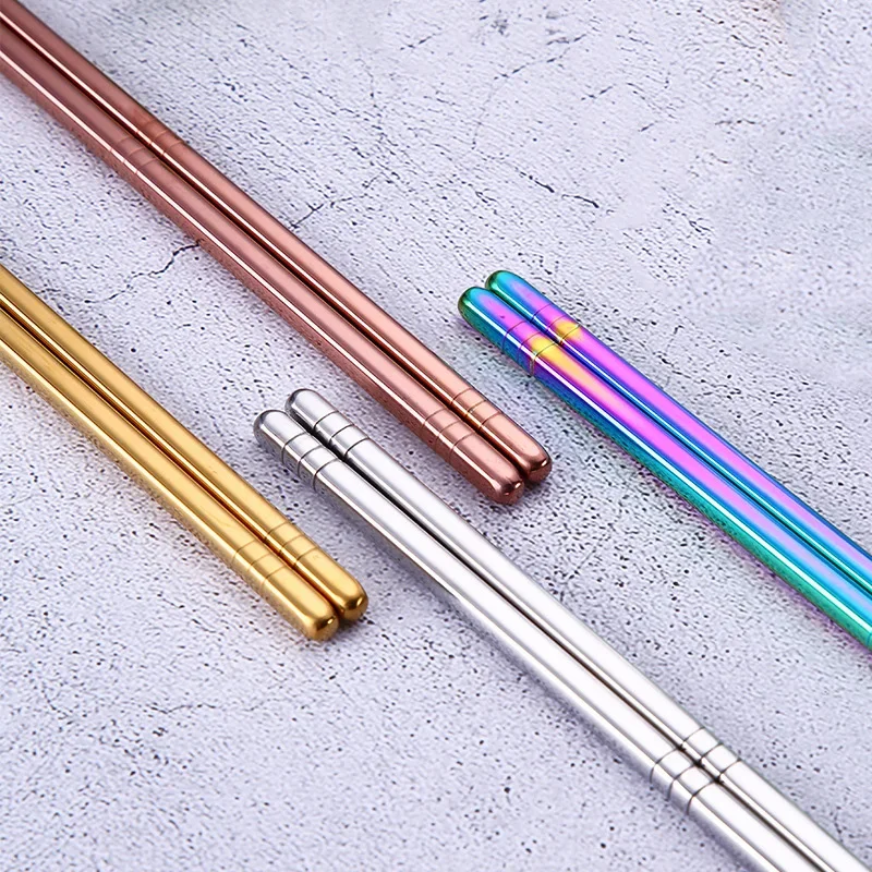 Многоразовые палочки для суши из нержавеющей стали 304 Нескользящие японские