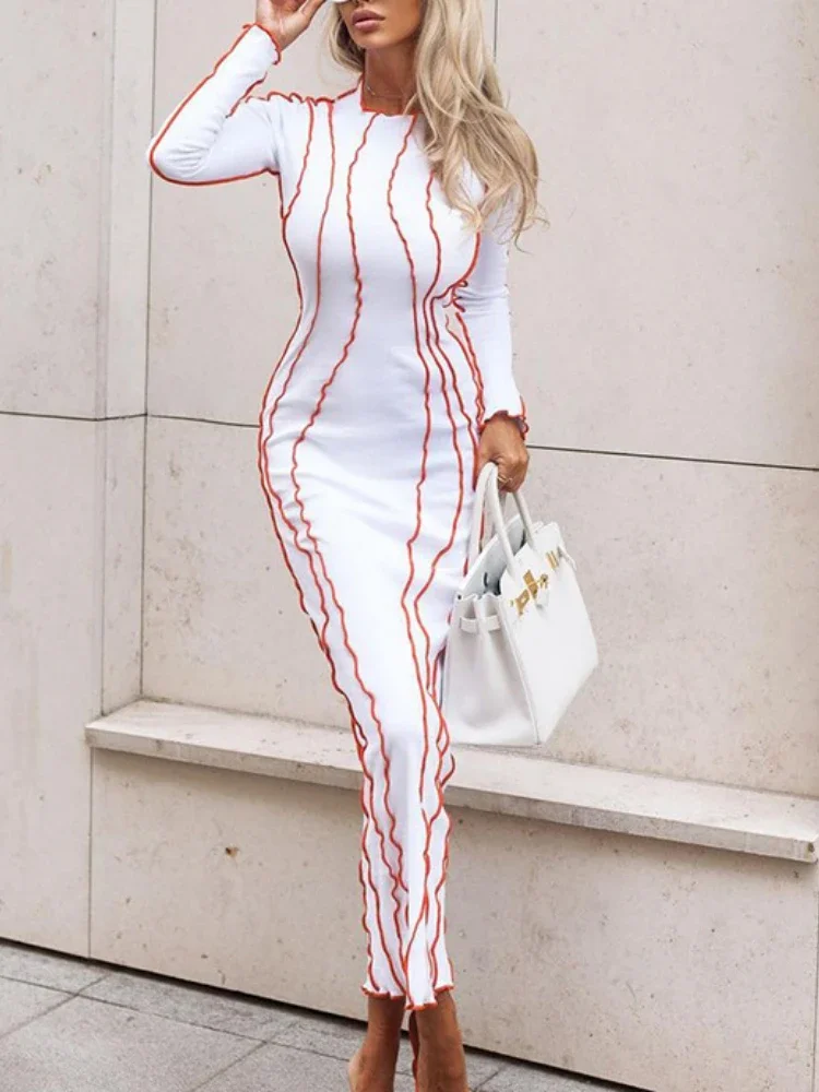 Bangniweigou женское повседневное хлопковое платье с длинными рукавами и декором