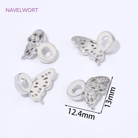 Разделители для бусин NAVELWORT латунные позолоченные с цирконами