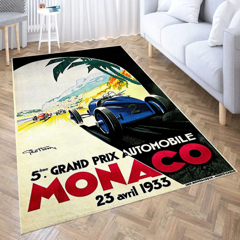 

Monaco Grand Prix 1934 Carpet Living Room Large Area Rugs Bedroom Carpet Modern Home Living Room Decoration Floor Lounge Rug