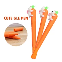 3p cute cartoon realistic soft silicone carrot modeling pen gel pen 0 5mm black water pen signature pen office school pen 1035