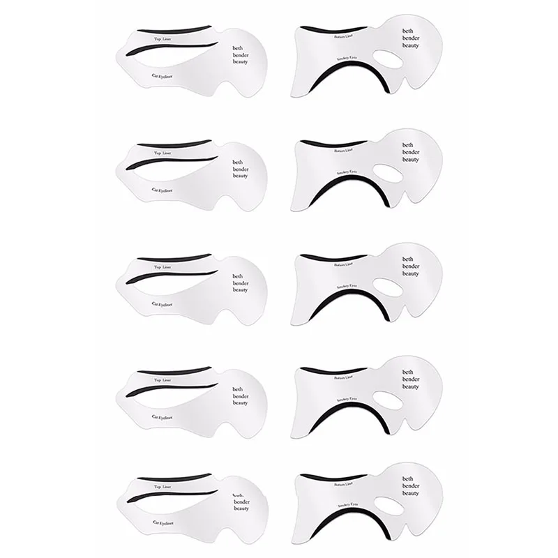 10PCS Eyeliner Stencils Winged Eyeliner Stencil Models Template Shaping Tools Eyebrows Template Card Eye Shadow Makeup Tool images - 6