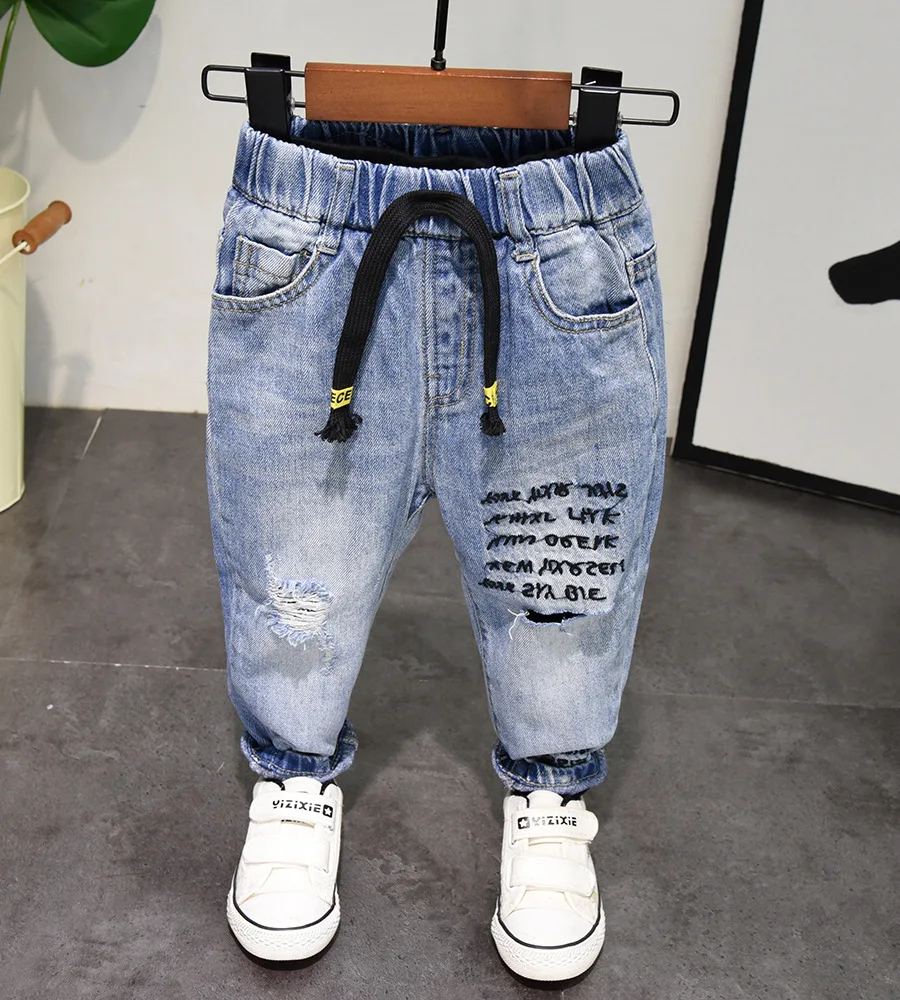 

New 2021 Spring Autumn Baby Boy Jeans Pants 2-7years Kids Boys Denim Jeans Boys Casual Trousers Children Clothing