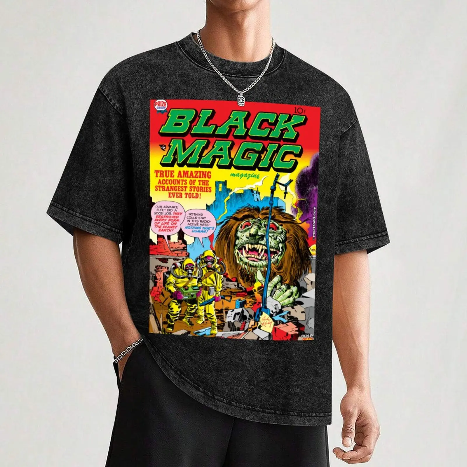 Футболка Black Magic Post-Apocalypse Horror от Джека Кирби милые топы мужские рубашки для