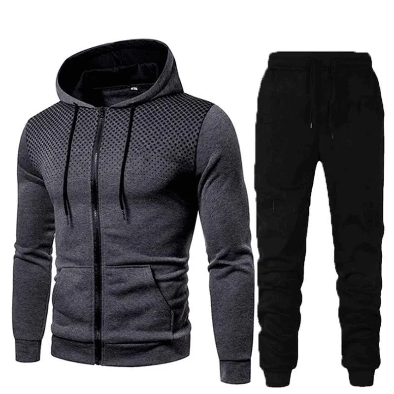 

2023 Autumn New Men's Leisure Sports Suit Men's Yop Pants Trend Cardigan Coat Hooded Fashion Atmospheric Comfortable Two Pieces