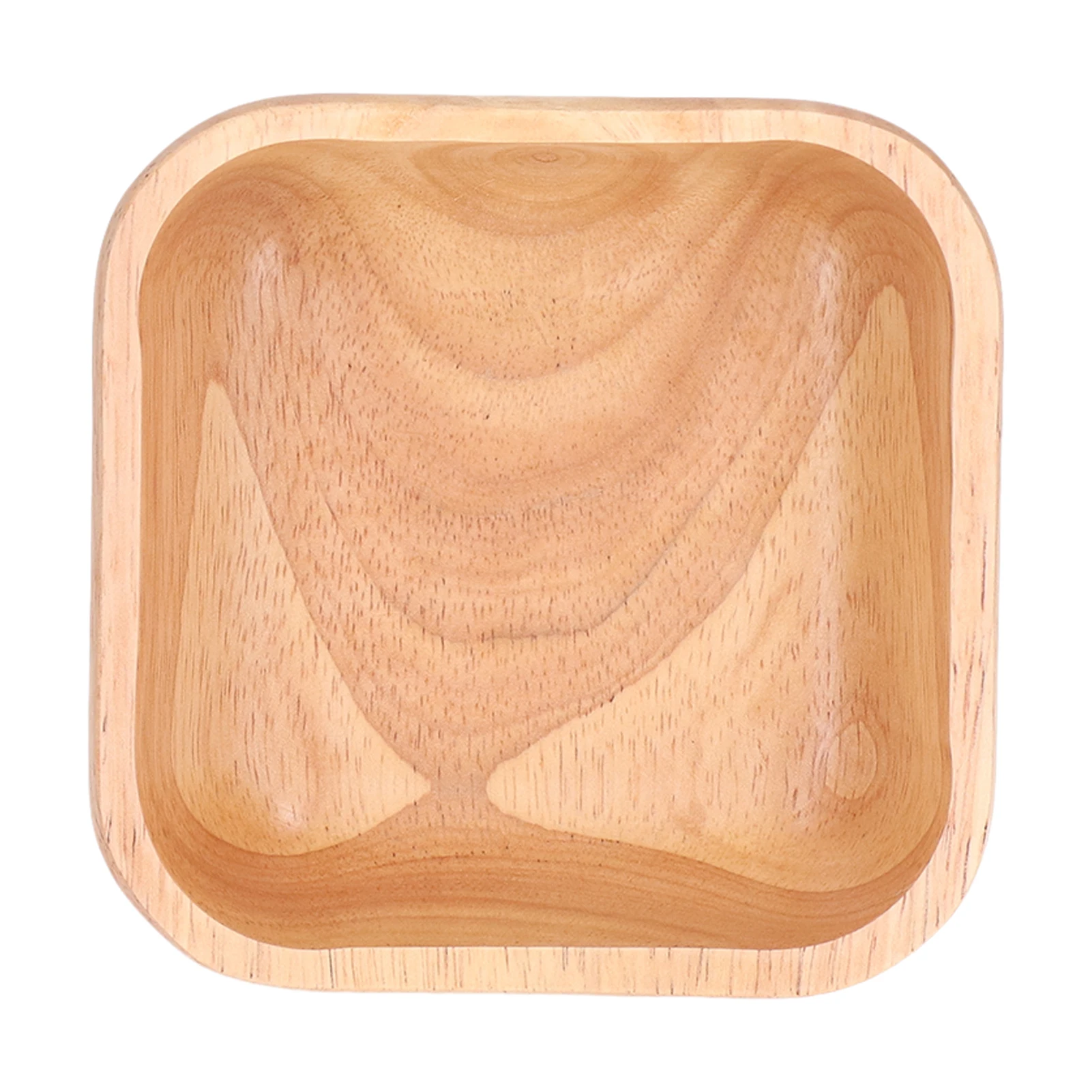 

Rubber Wood Salad Bowl Handcrafted Simple Stylish Square Bowl Tableware for Party Family Gathering15cm / 5.9in