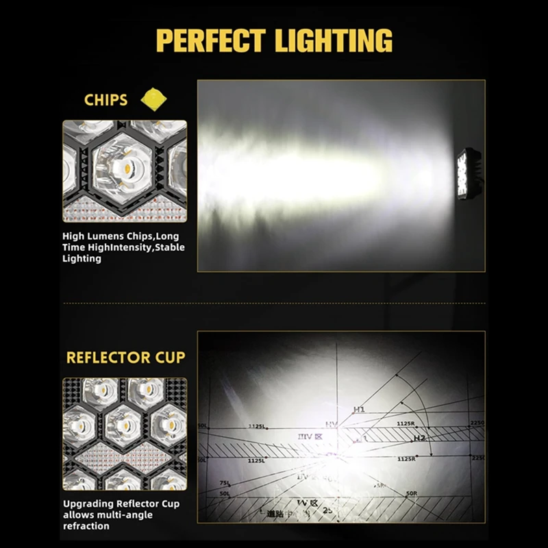 4 Inch Led Work Lights For Truck 30W White Amber Light Auxiliary Offroad Driving Tractor SUV ATV Boat