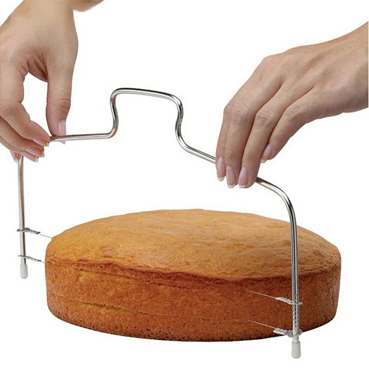 

1pcs Cake Leveler Adjustable Stainless Steel Wire Cake Slicer Leveler Pizza Dough Cutter Trimmer Ktchen Accessories Baking Tools
