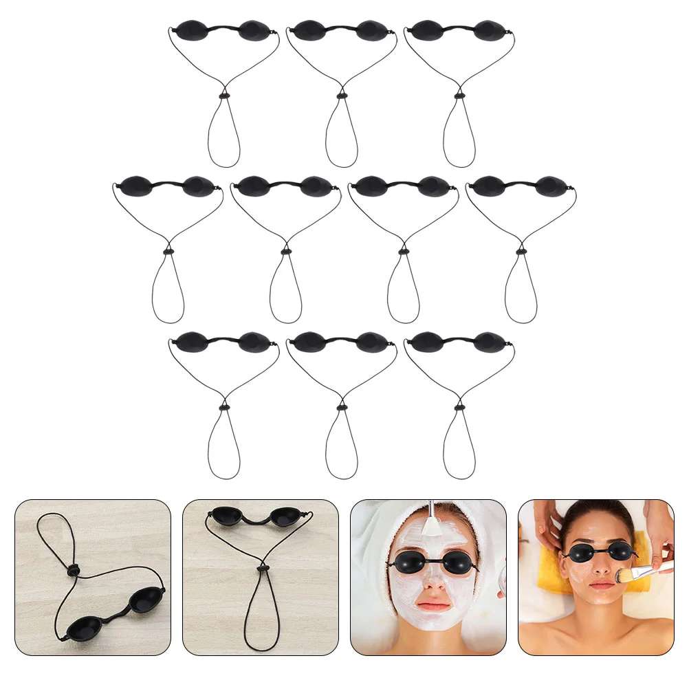 

10 Pcs Glasses Goggles Sun Eye Protection Protector Black Silica Gel Patch