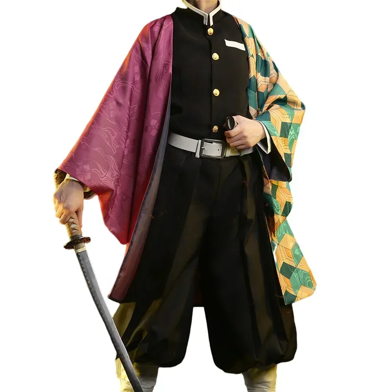 Аниме Demon Slayer Tomioka Giyuu костюмы для косплея Kimetsu No Yaiba кимоно плащ мужское пальто