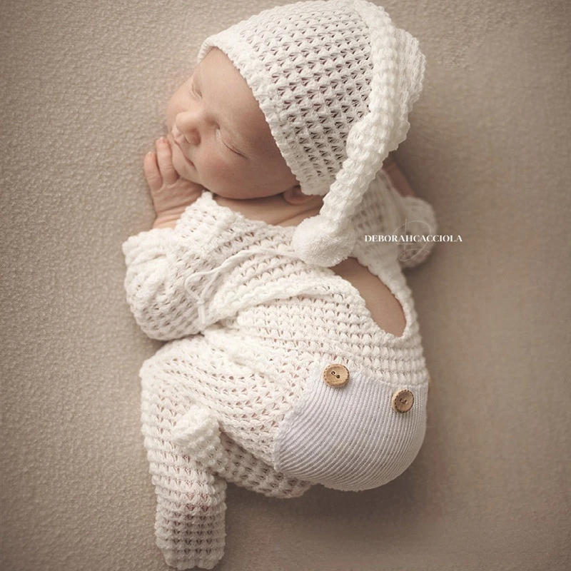 

Newborn Photography Props Romper Set Hat Boy Outfit Costume bebe Reborn Accesorios Fotografia Baby Photo Studio Shoot Clothes