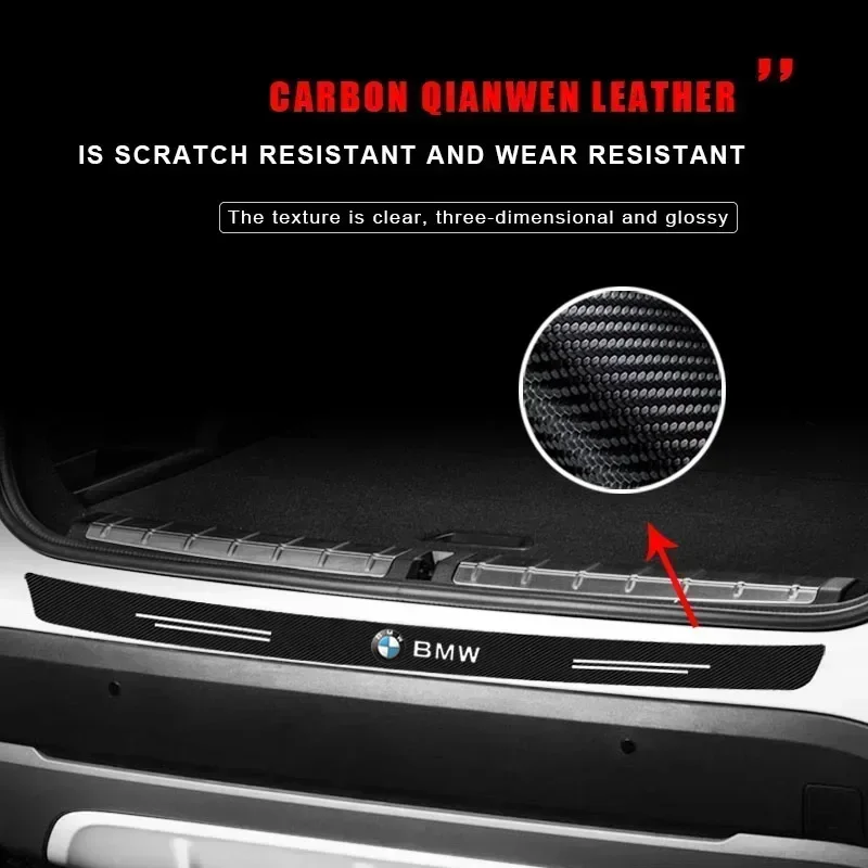 Задний бампер автомобиля багажник наклейки из углеродного волокна автозадний