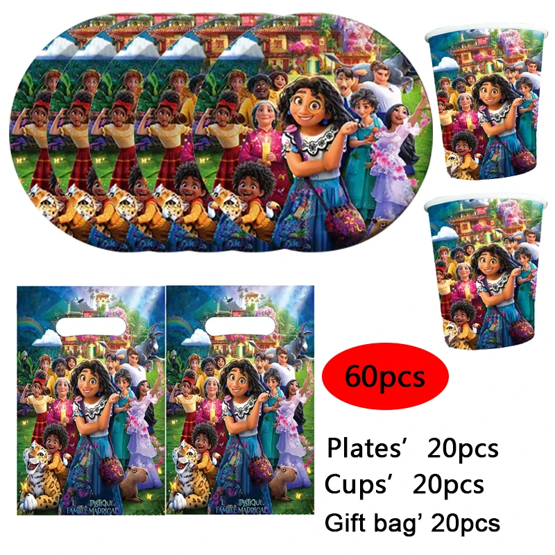 

Disney Encanto Mirabel Birthday Party Decoration Paper Cups Plates Tableware Encanto Mirabel Birthday Party Supplies Gift bags