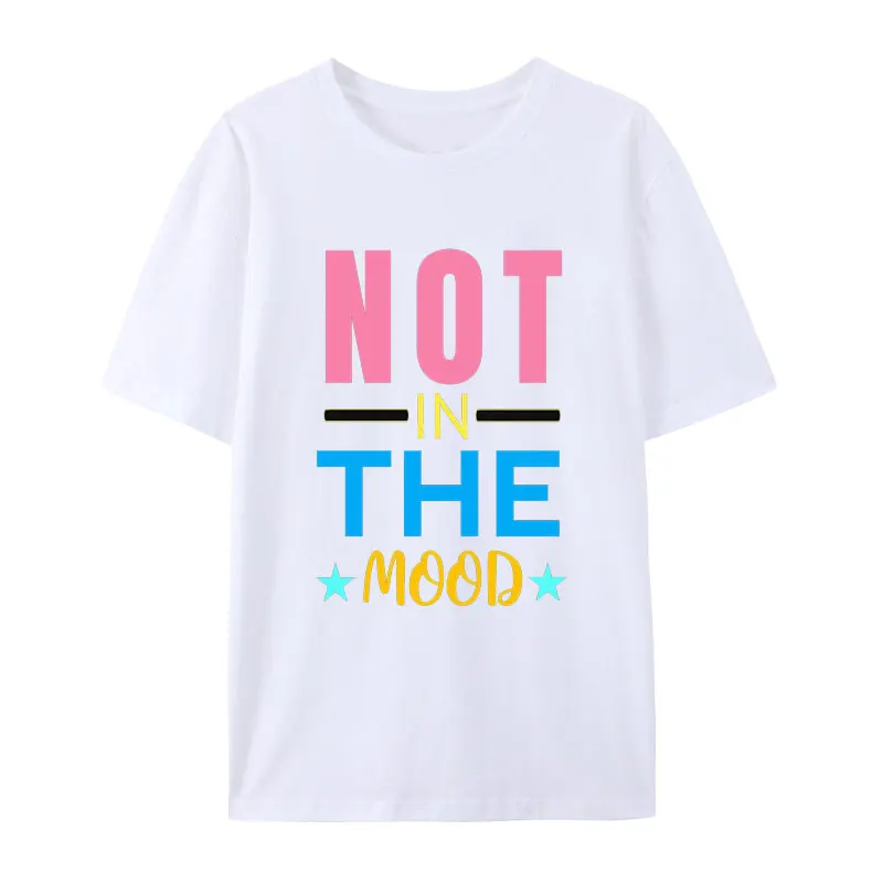 Футболка женская хлопковая с забавным принтом не в настроении