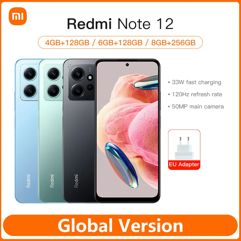 Xiaomi Redmi Note 12 Global Version Smartphone 120Hz AMOLED 33W Fast Charging Snapdragon® 685 50MP Camera