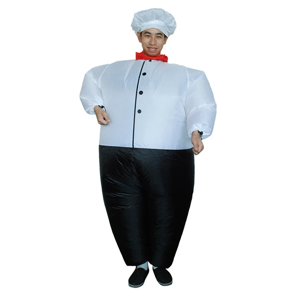 

Adult Inflatable Costumes Chef Costume Air Blow- Cook Costume Costume Full Body Costume For Dress- Party Performance Black White