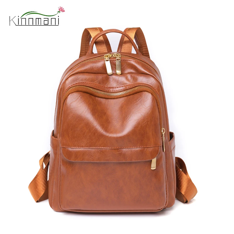 

Однотонные повседневные женские сумки на плечо, винтажные школьные ранцы из мягкой кожи для студентов, осень 2023