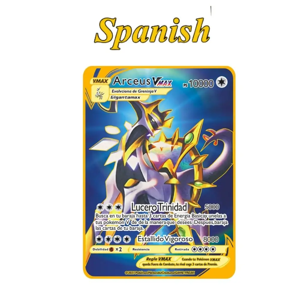 10000Point Arceus Vmax Pokemon Cards Metal DIY Card Пикачу Чаризард Golden Limited Edition Kids Gift игровая коллекция