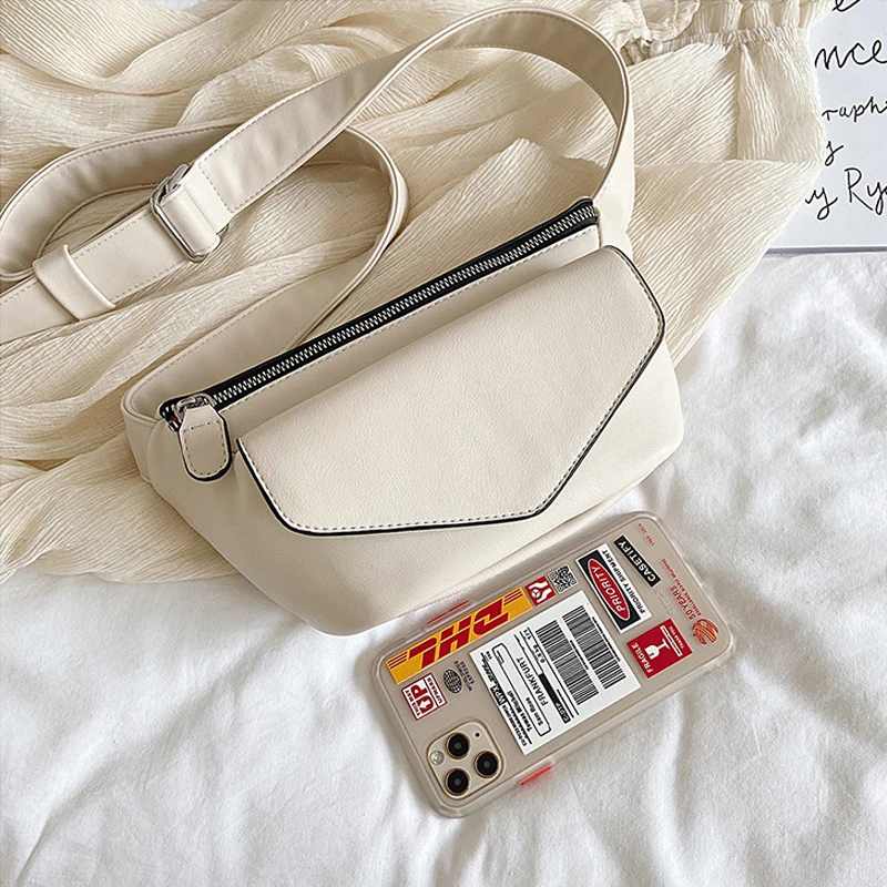 Casual Waist Bags for Women Leather Shoulder Bag Travel Small Chest Bag Solid Color Women Fanny Pack Belt Purses Female Bolsos