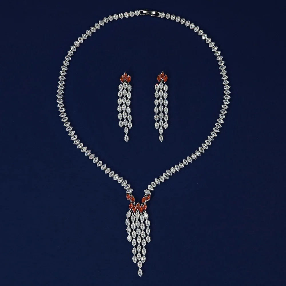 Ювелирный набор HIBRIDE 2 шт. с камнями Cubic Zirconia