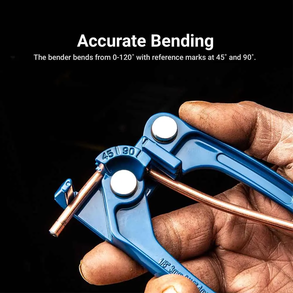 

1/8 3/16 1/4" Refrigerant Line Tube Bender Air Conditioner Auto Fuel Brake Car Repairing Pipe Durable Practical Blue Easy Apply