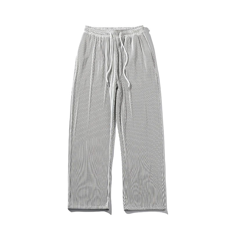 

2023 Wide Leg Trousers Wide Pants Mens Joggers Fashion Pants Big Size Men's Clothes Ice Silk Long Mopping Trousers A37