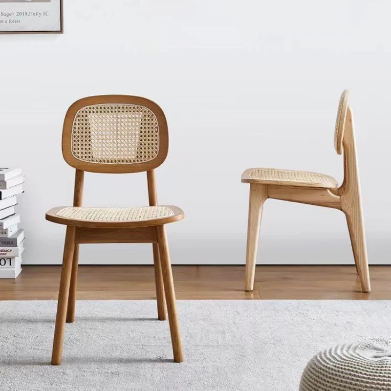 

Wooden Rattan Kitchen Dining Chairs Nordic Living Room Restaurant Design Dining Chairs Modern Outdoor Cadeira Home Furniture