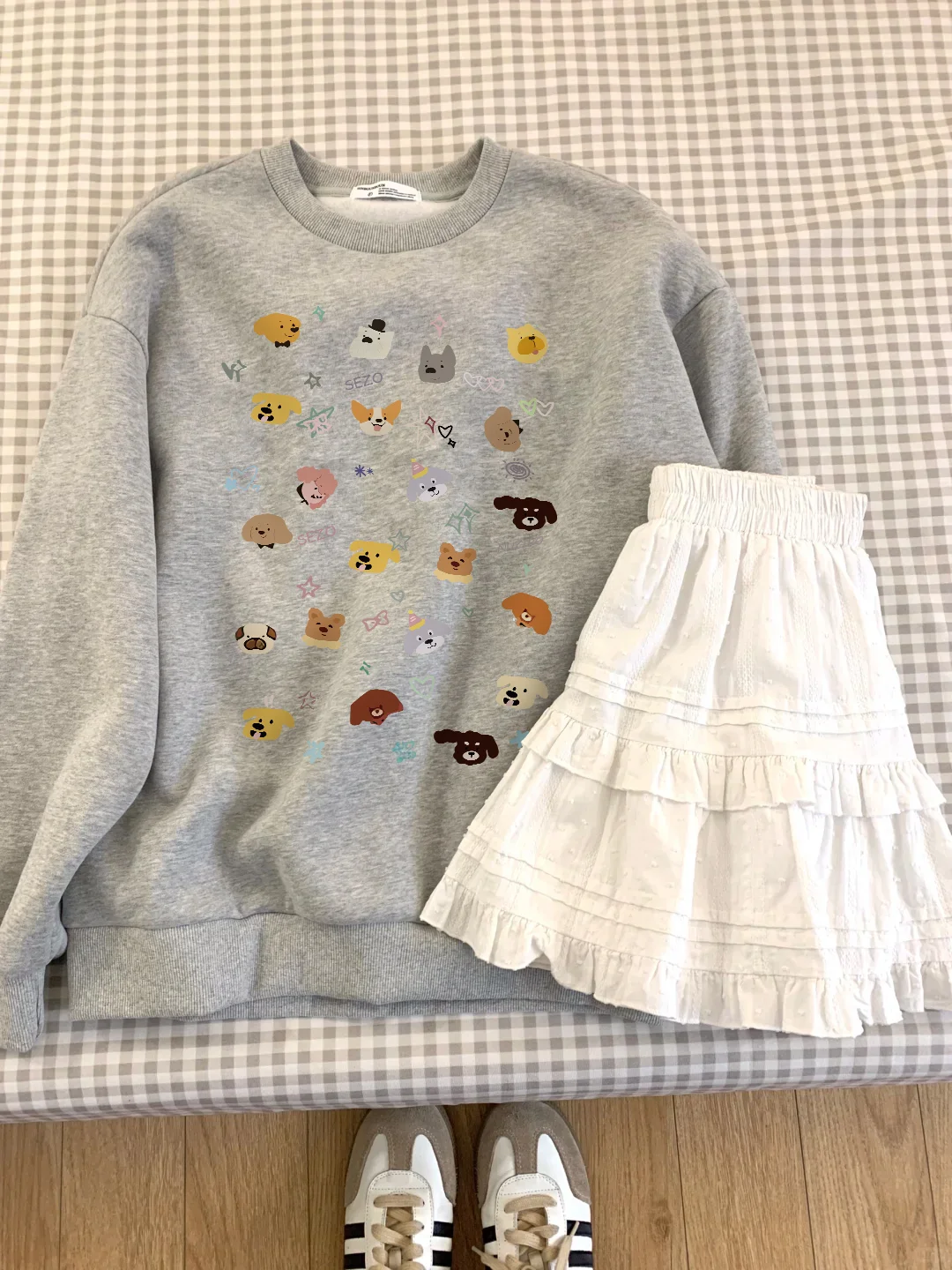 [Бесплатная примерка] Корейская серия ленивый шикарный серый цвет верхняя одежда