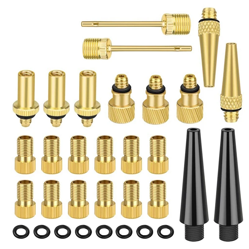 

32PCS Bicycle Valve Adapter Pump Adapter Bike Tire Valve Adapters for Bike Tire Inflator Air Pump Compressor
