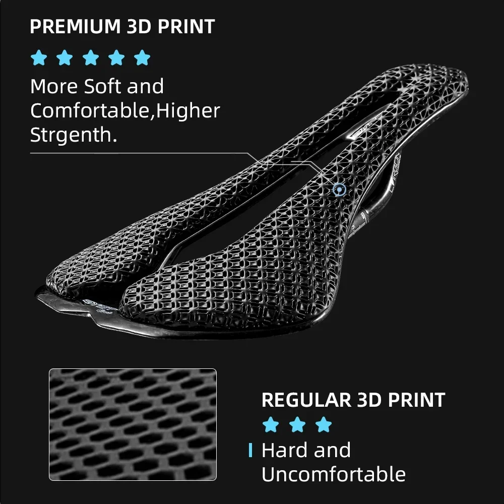 Сверхлегкое велосипедное седло RYET из углеродного волокна с 3D принтом 156 г