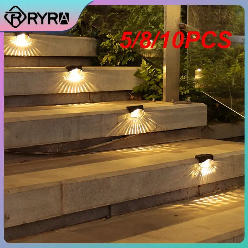 

5/8/10PCS Super Bright Garden Lamp Warm Light Led Light Waterproof Stairs Lighting Outdoor Solar Wall Lights Night Light