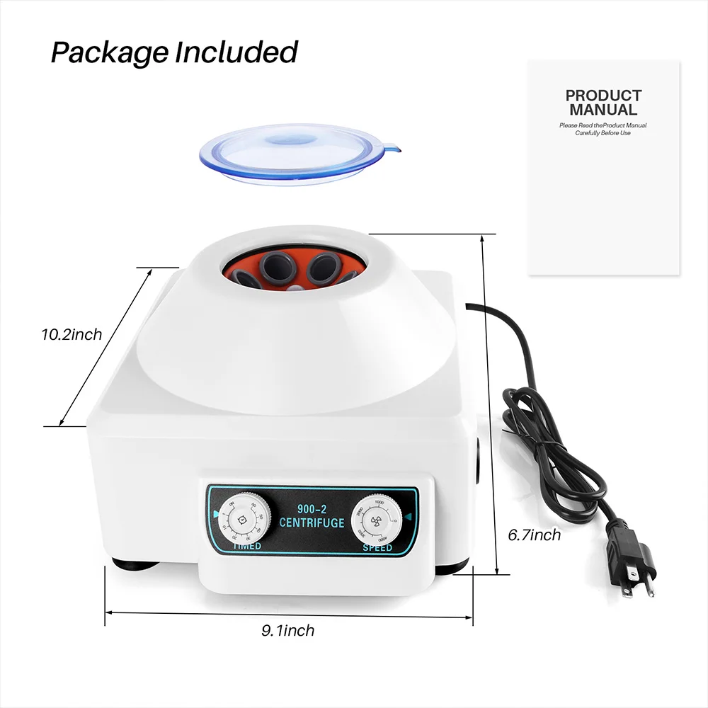 

Lower Speed Desktop Timing Laboratory Centrifugal Machine 110-240V 60W 4000rpm Centrifuge PRP Serum Isolate Lab Supplies EU Plug