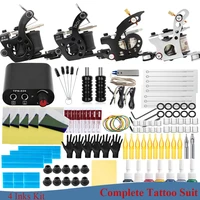 tattoo kits tattoo machine set complete beginner tattoo pen machine kit stick and poke pigments for permanent makeup accessories