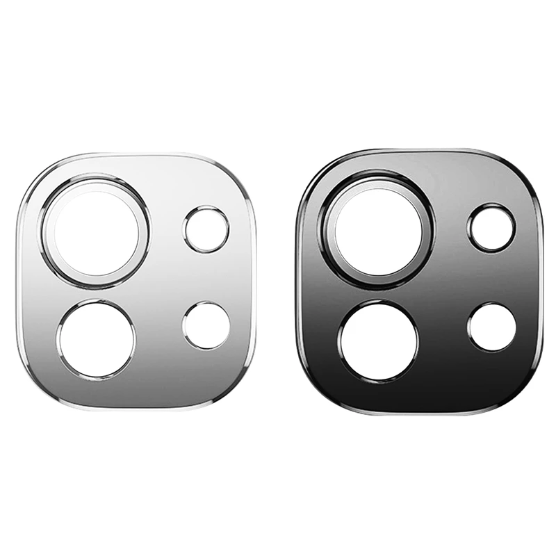 

2 Pcs Back Camera Lens Screen Protector For Xiaomi 11 Ring Film For Xiaomi Mi 11 Lens Cover Case, Silver & Black