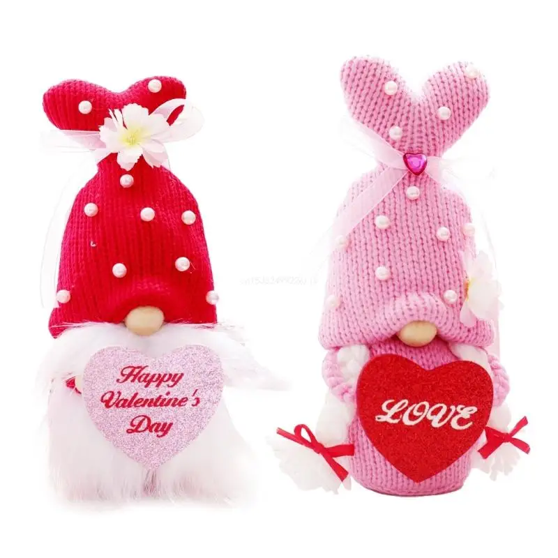 

Valentine's Day Heart Gnome Knitted Hat Dwarf Festival Wedding Party Decoration