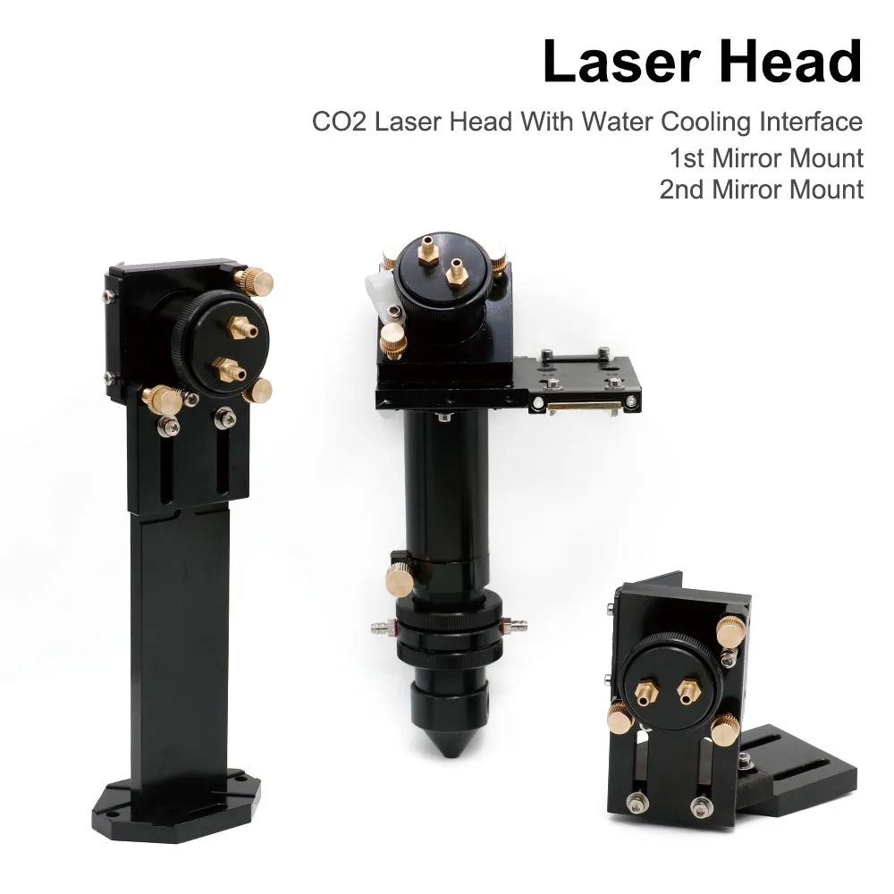 

XTWLASER CO2 Laser Head Set with Water Cooling Interface Mirror Dia. 30 / Lens Dia. 25 FL 63.5&101.6 Integrative MountHolder