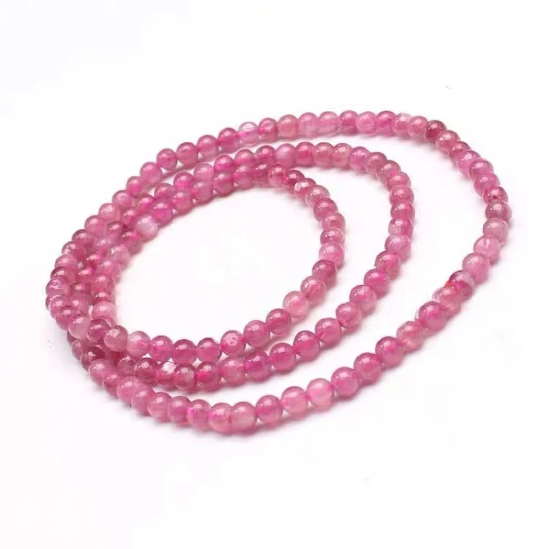 Шероховатый камень красный круг розовый турмалин орнамент-оберточный браслет