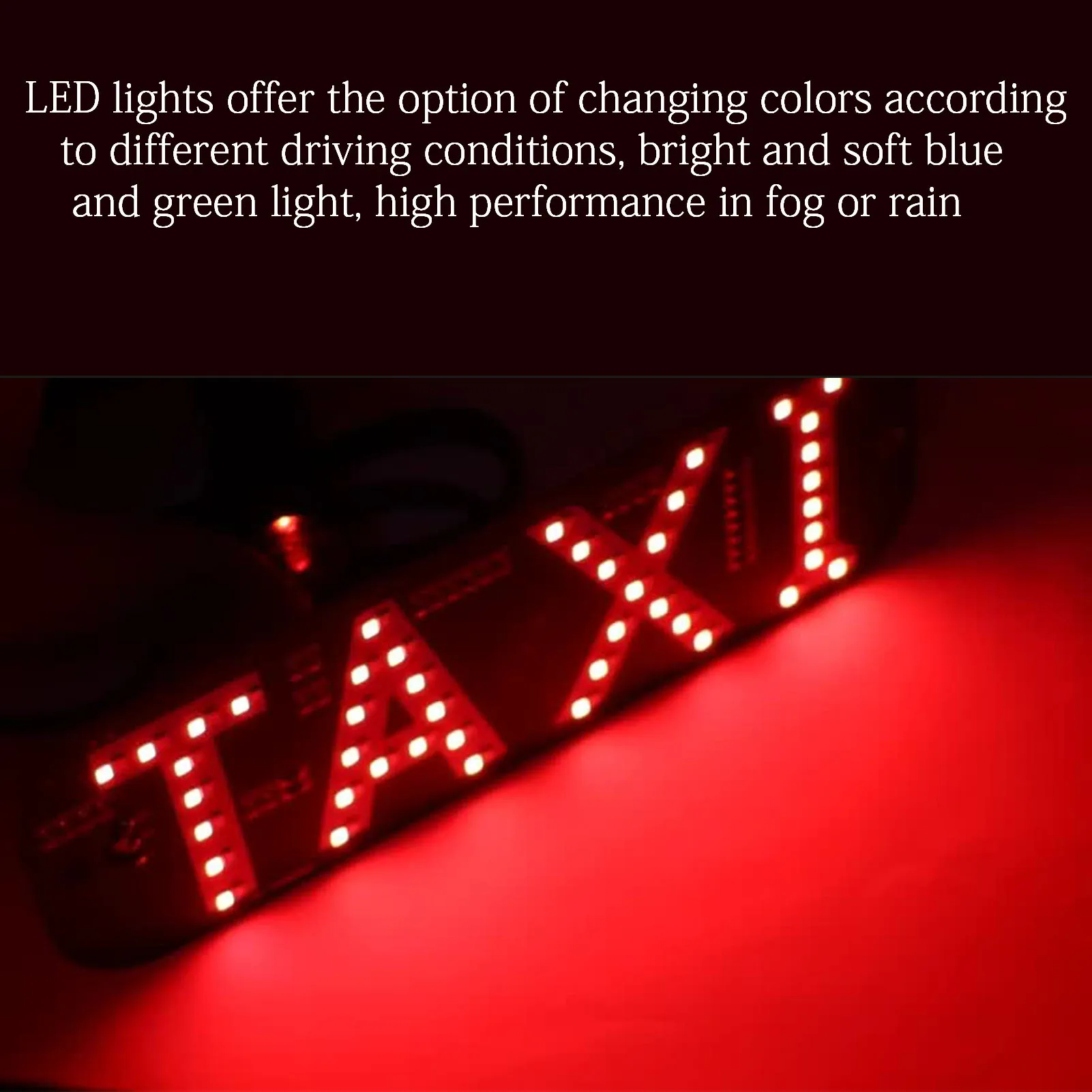

Taxi Sign Led Lamp Led Sign For Car 2 Color Changeable Taxi LED Light With DC12V Car Charger For Driver Blue Green