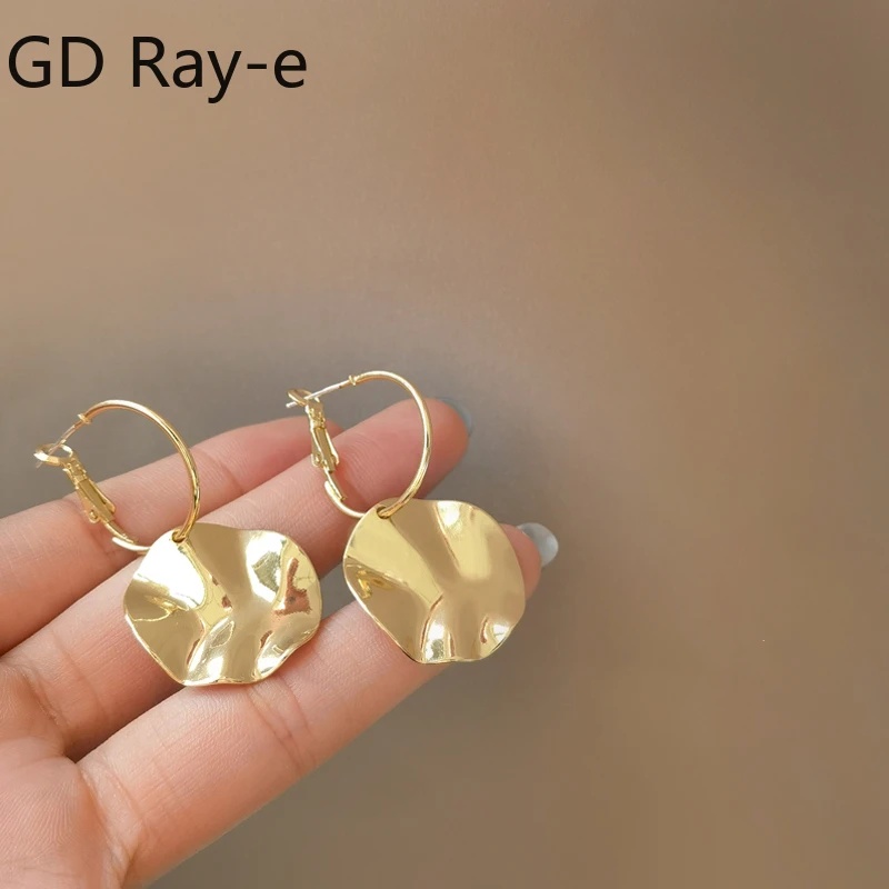 

Retro Matte Gold Tassel Earrings Fashion Irregular Geometry Vintage Hoop Earrings Girls Dangle Asymmetric Women Party Gifts 4765