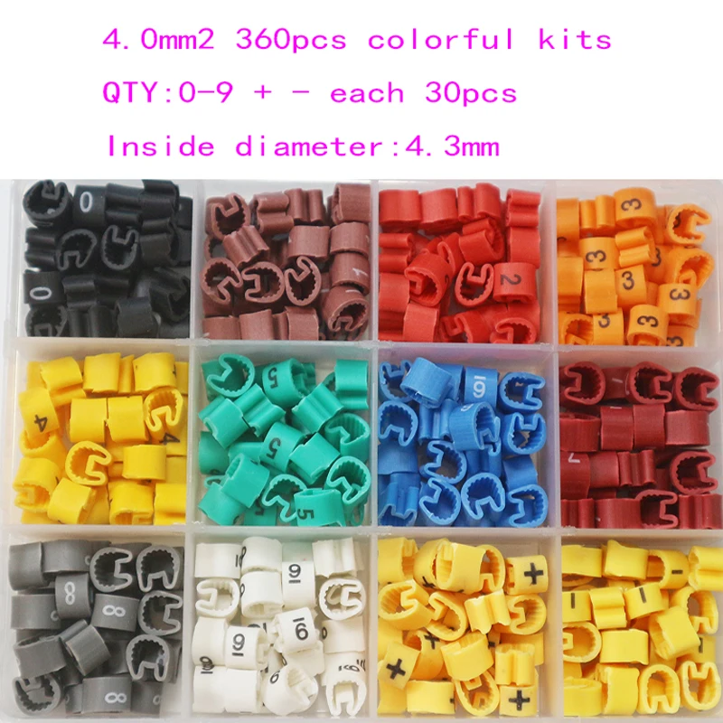 Трубчатые маркеры кабеля Trellis 12 штук EC-0 1 2 EC-3 0,75 1,5 2,5 4 6MM2 (22-10AWG) для диаметра провода в трубке. Бесплатная доставка номер 0123456789 + -.